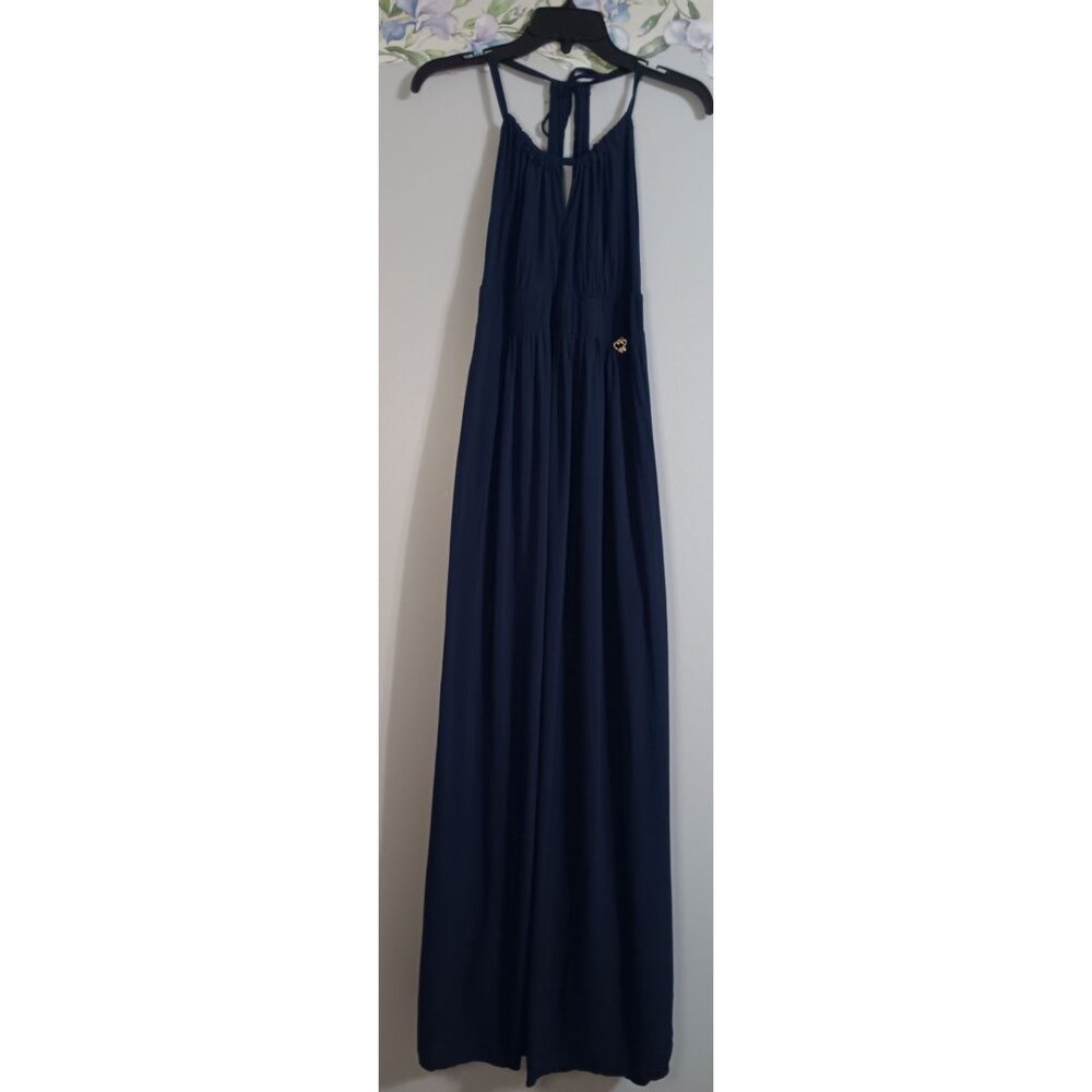 Sabra 40 Blue Maxi Casual Minimalist Cottage Occasion Lined Wedding Flowy Dress